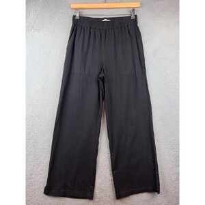 Michael Stars Los Angeles Black Wide Leg Linen Blend Pants Size Medium